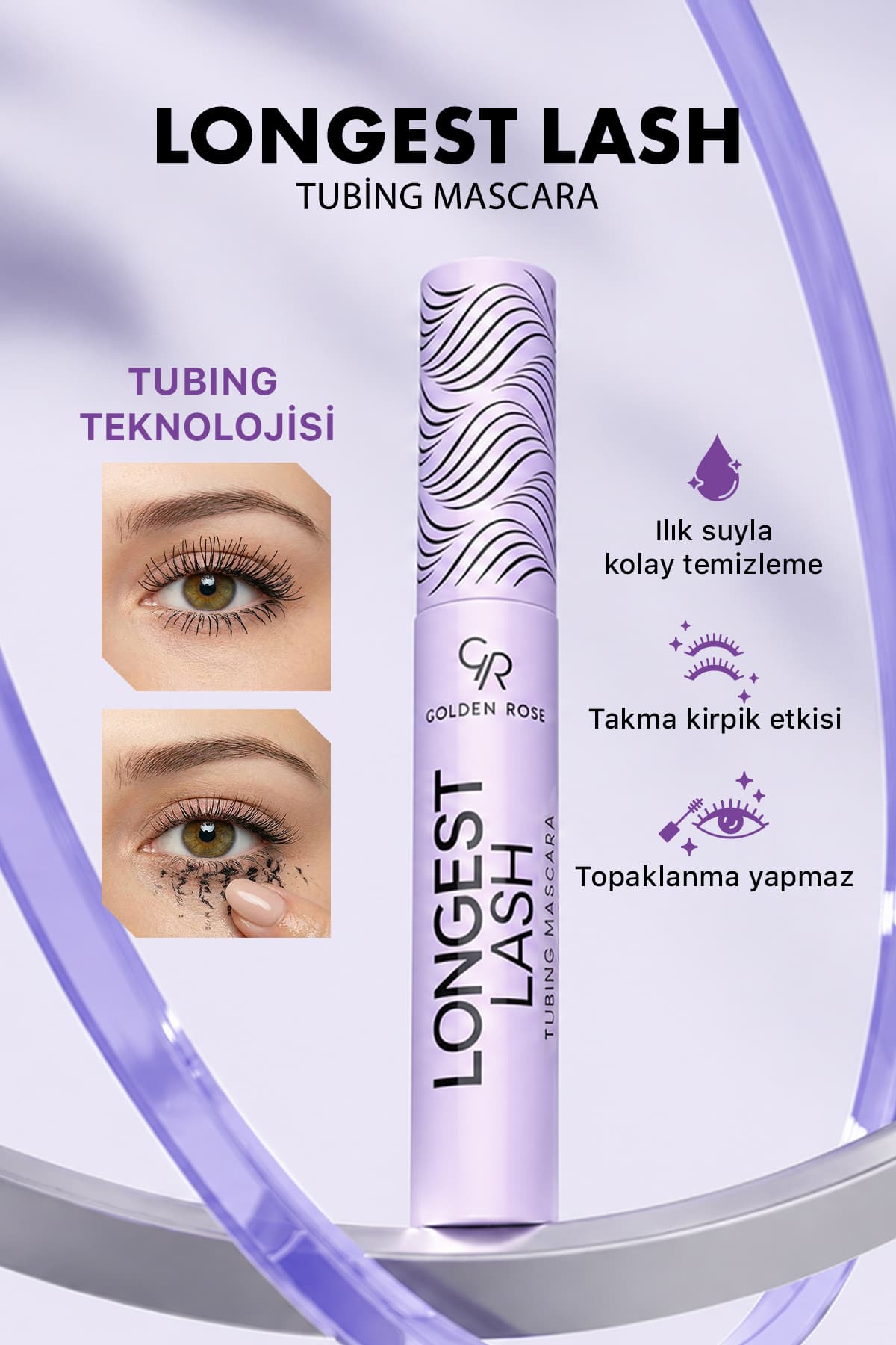 ریمل مژه مشکی Golden Rose با اثر مژه مصنوعی مدل Longest Lash Tubing ریمل مژه مشکی Golden Rose با اثر مژه مصنوعی مدل Longest Lash Tubing