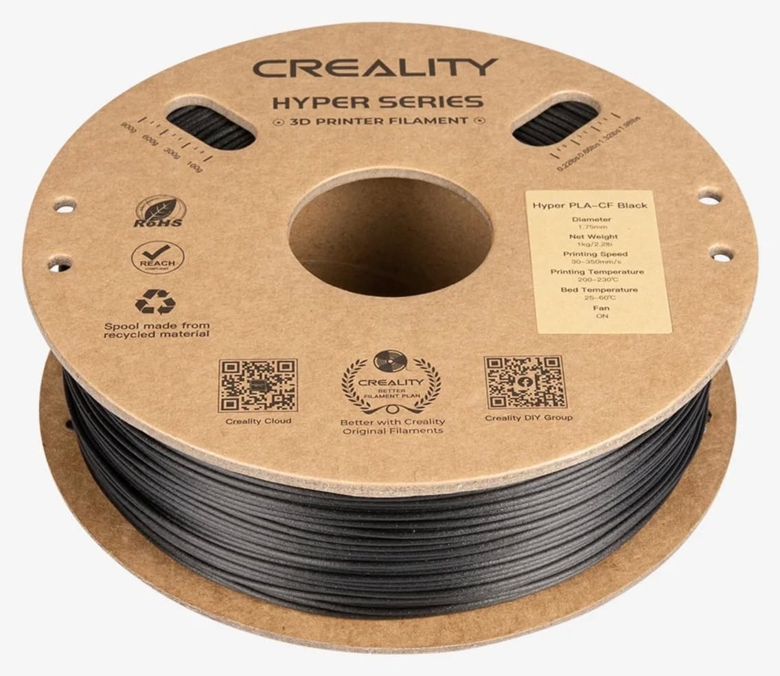 فیلامنت پرینتر سه بعدی Creality Hyper PLA CF مشکی فیلامنت پرینتر سه بعدی Creality Hyper PLA CF مشکی
