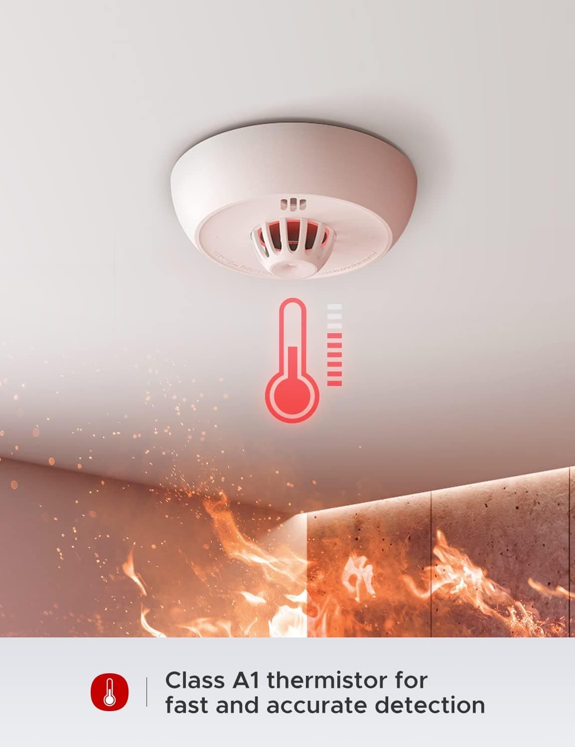 هشداردهنده حرارت Wi-Fi X-Sense با باتری مهرومومشده ۷ ساله مدل XH02-M، 1-Pack هشداردهنده حرارت Wi-Fi X-Sense با باتری مهرومومشده ۷ ساله مدل XH02-M، 1-Pack