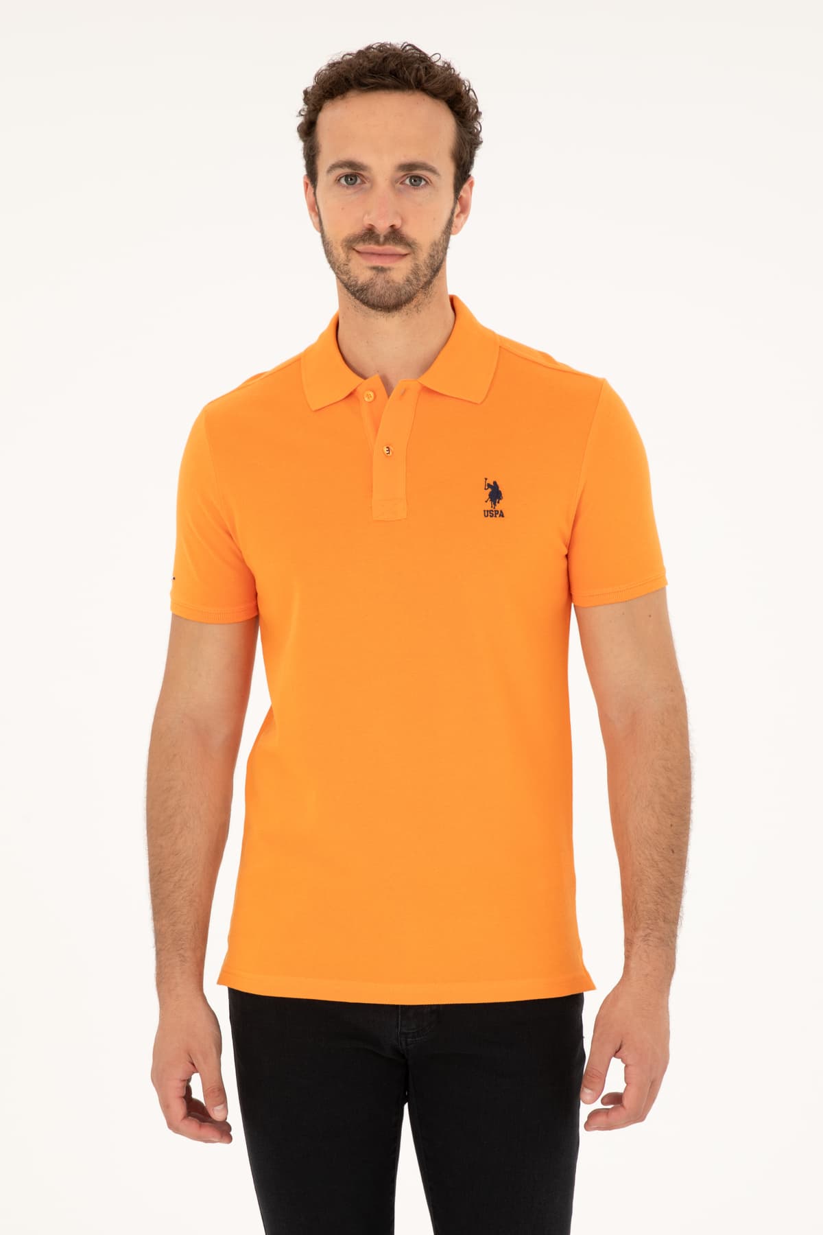 تیشرت مردانه U.S. Polo Assn. فیت اسلیم یقه پولو نارنجی مدل 50279613-VR051 تیشرت مردانه U.S. Polo Assn. فیت اسلیم یقه پولو نارنجی مدل 50279613-VR051