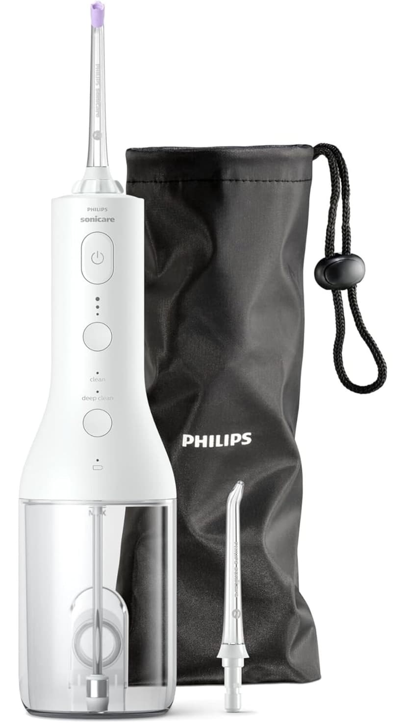 دستگاه شستوشوی دهان Philips Sonicare Power Flosser 3000 بیسیم با فناوری Quad Stream سفید مدل HX3826/31 دستگاه شستوشوی دهان Philips Sonicare Power Flosser 3000 بیسیم با فناوری Quad Stream سفید مدل HX3826/31