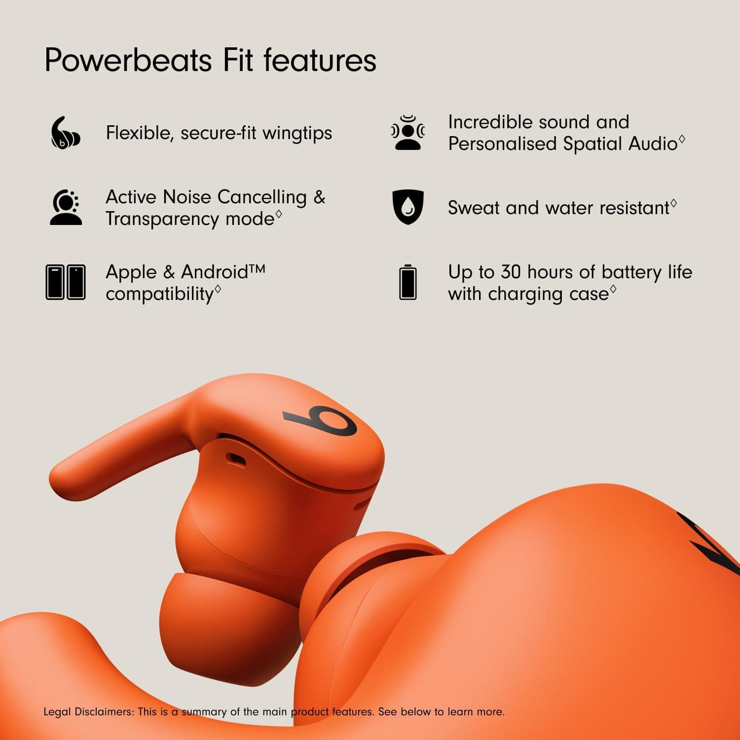 ایربادهای بیسیم ورزشی Beats Powerbeats Fit با حذف نویز نارنجی ایربادهای بیسیم ورزشی Beats Powerbeats Fit با حذف نویز نارنجی