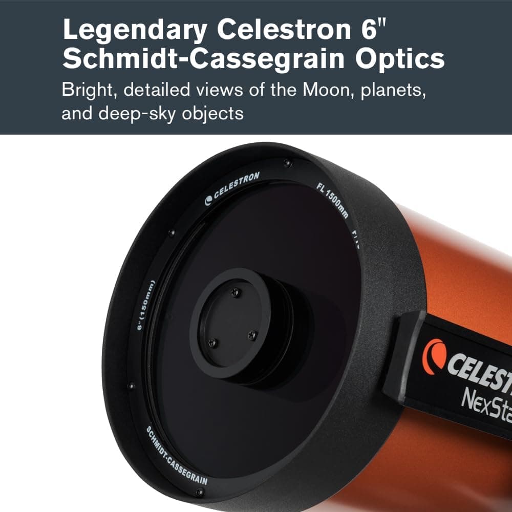 تلسکوپ Celestron اشمیت-کاسگرین کامپیوتری با پایه خودکار مدل NexStar 6SE 11068 مشکی/نارنجی تلسکوپ Celestron اشمیت-کاسگرین کامپیوتری با پایه خودکار مدل NexStar 6SE 11068 مشکی/نارنجی