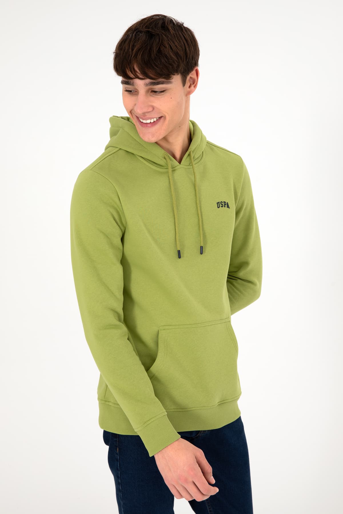 سویشرت مردانه کلاهدار U.S. Polo Assn. سبز پستهای ساده داخل کرکدار مدل 50295176-VR087 سویشرت مردانه کلاهدار U.S. Polo Assn. سبز پستهای ساده داخل کرکدار مدل 50295176-VR087