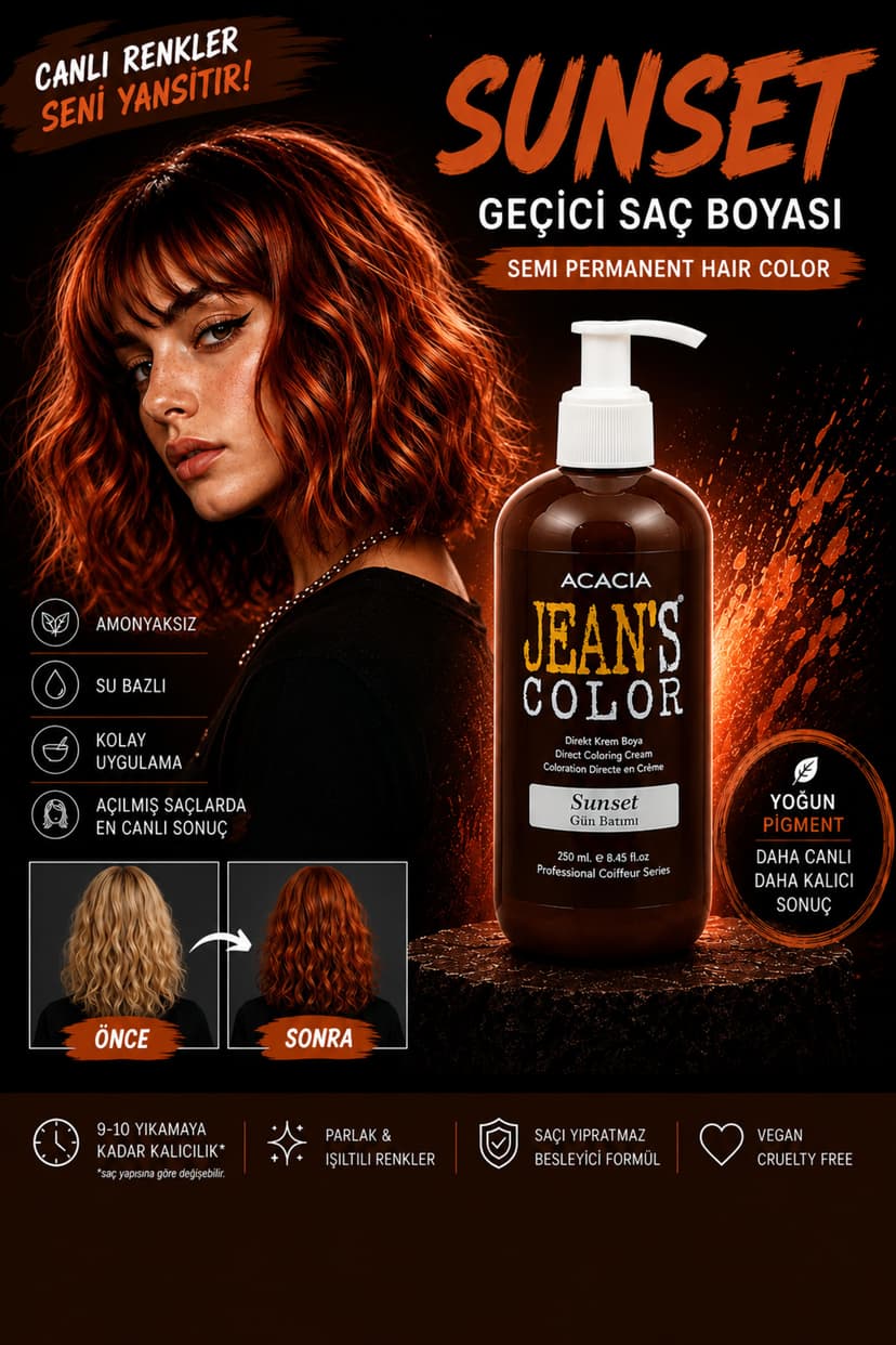 رنگ مو زنانه jeans color بدون آمونیاک غروب آفتاب 250ml رنگ مو زنانه jeans color بدون آمونیاک غروب آفتاب 250ml