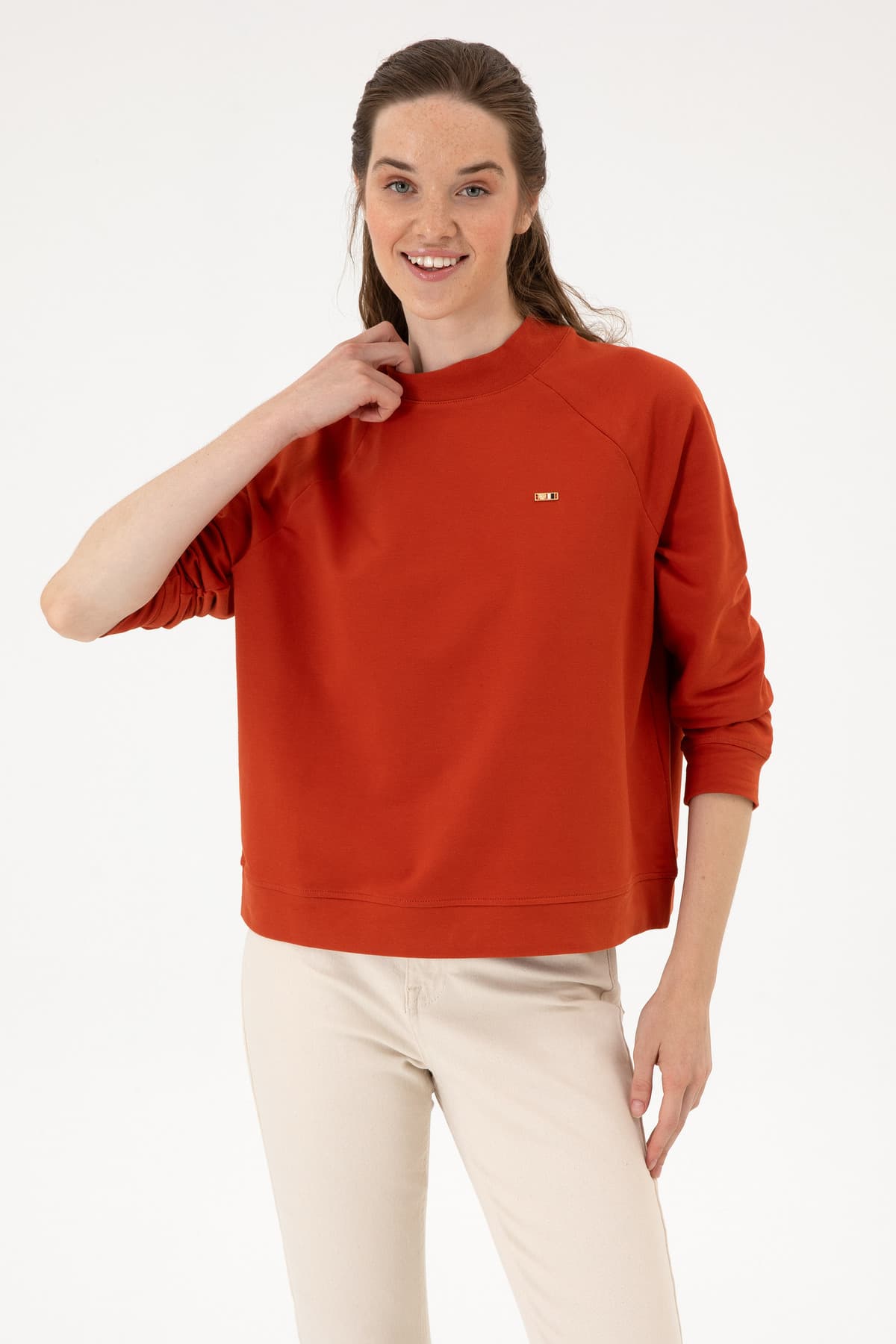 سوئیشرت زنانه U.S. Polo Assn. آجری یقه گرد فیت معمولی بیسیک مدل 50313610-VR031 سوئیشرت زنانه U.S. Polo Assn. آجری یقه گرد فیت معمولی بیسیک مدل 50313610-VR031