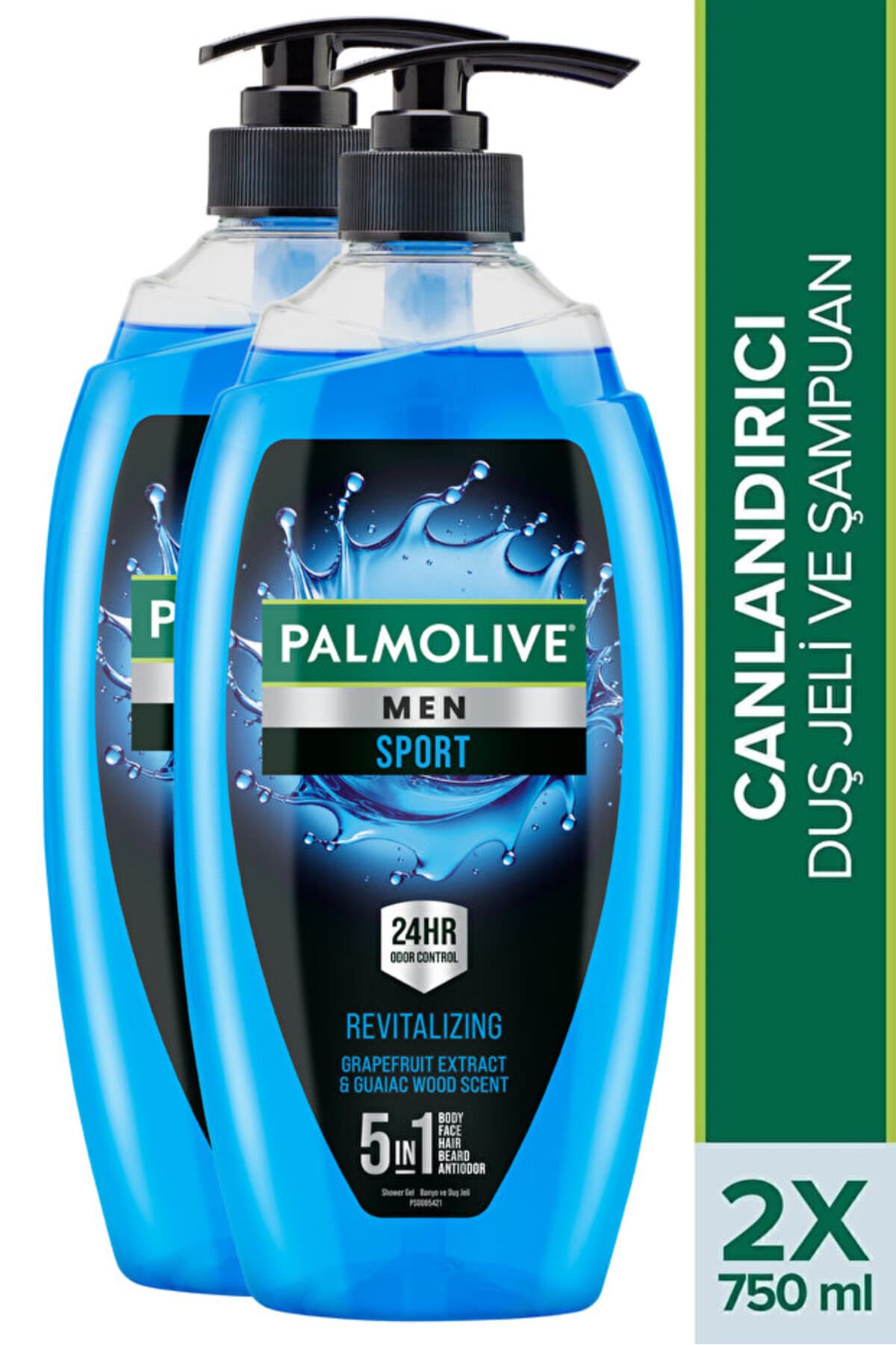 دوش ژل و شامپوی مردانه Palmolive تازهکننده ۵ در ۱ بدن و مو 2x750ml دوش ژل و شامپوی مردانه Palmolive تازهکننده ۵ در ۱ بدن و مو 2x750ml