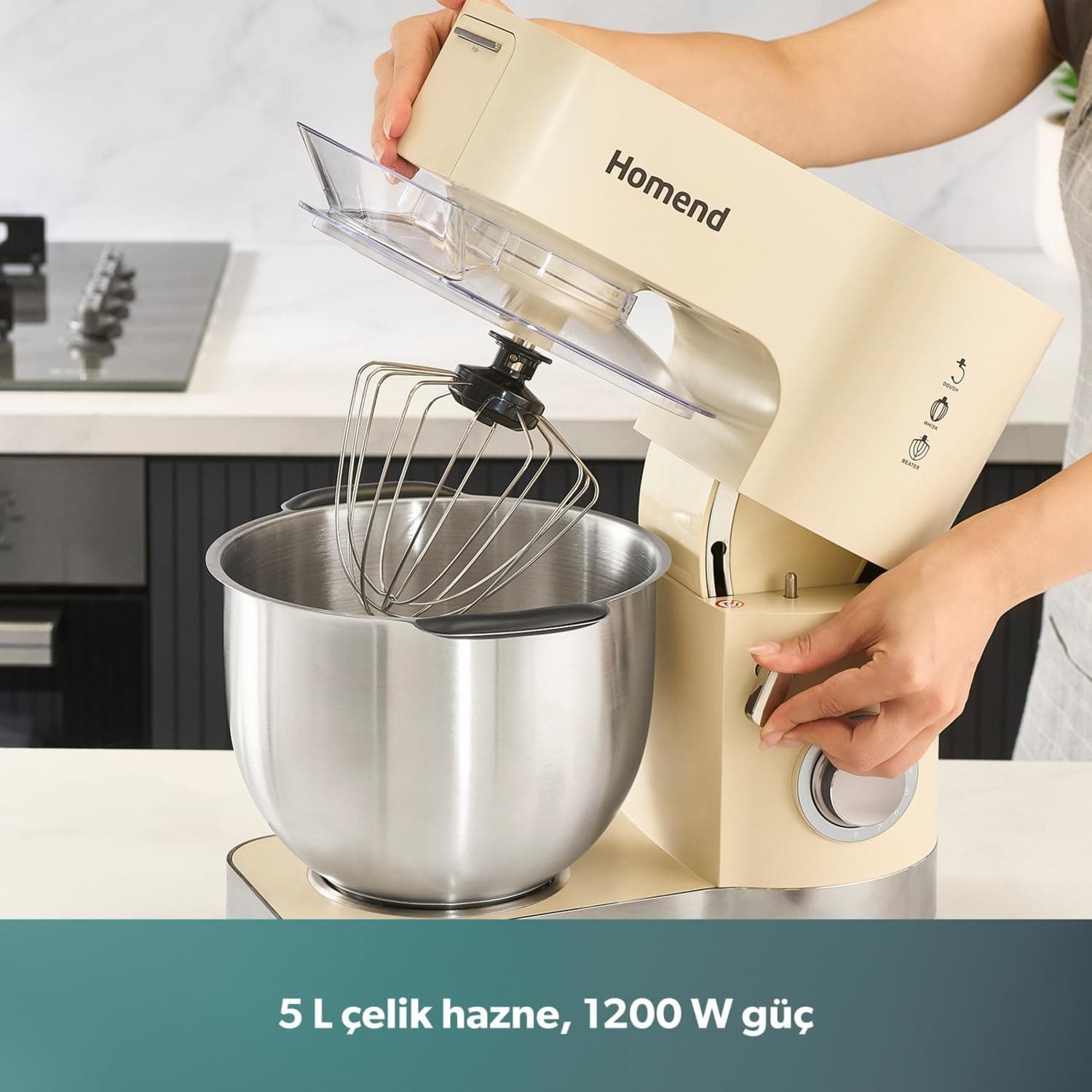 میکسر استند Homend Artfood کرم مدل 3025h میکسر استند Homend Artfood کرم مدل 3025h
