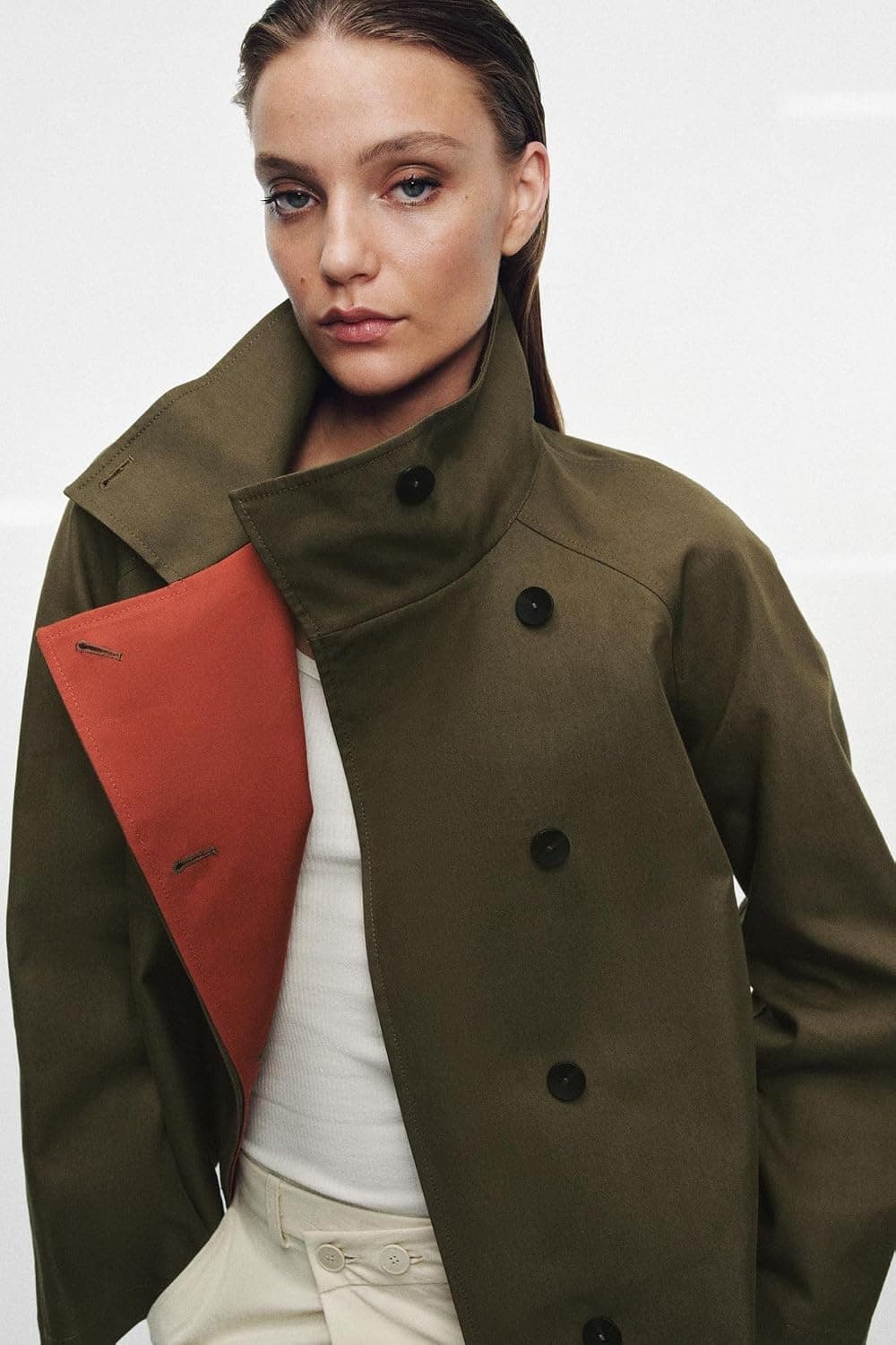 ترنچکت مردانه Zara کوتاه یقه ایستاده ZW COLLECTION ترنچکت مردانه Zara کوتاه یقه ایستاده ZW COLLECTION