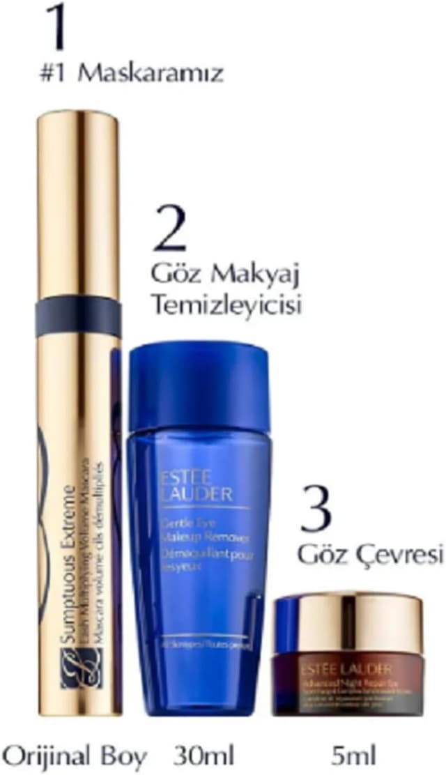 ست آرایشی Estee Lauder، ریمل Sumptuous Extreme 8ml، کرم دور چشم 5ml و پاککننده آرایش چشم 30ml ست آرایشی Estee Lauder، ریمل Sumptuous Extreme 8ml، کرم دور چشم 5ml و پاککننده آرایش چشم 30ml