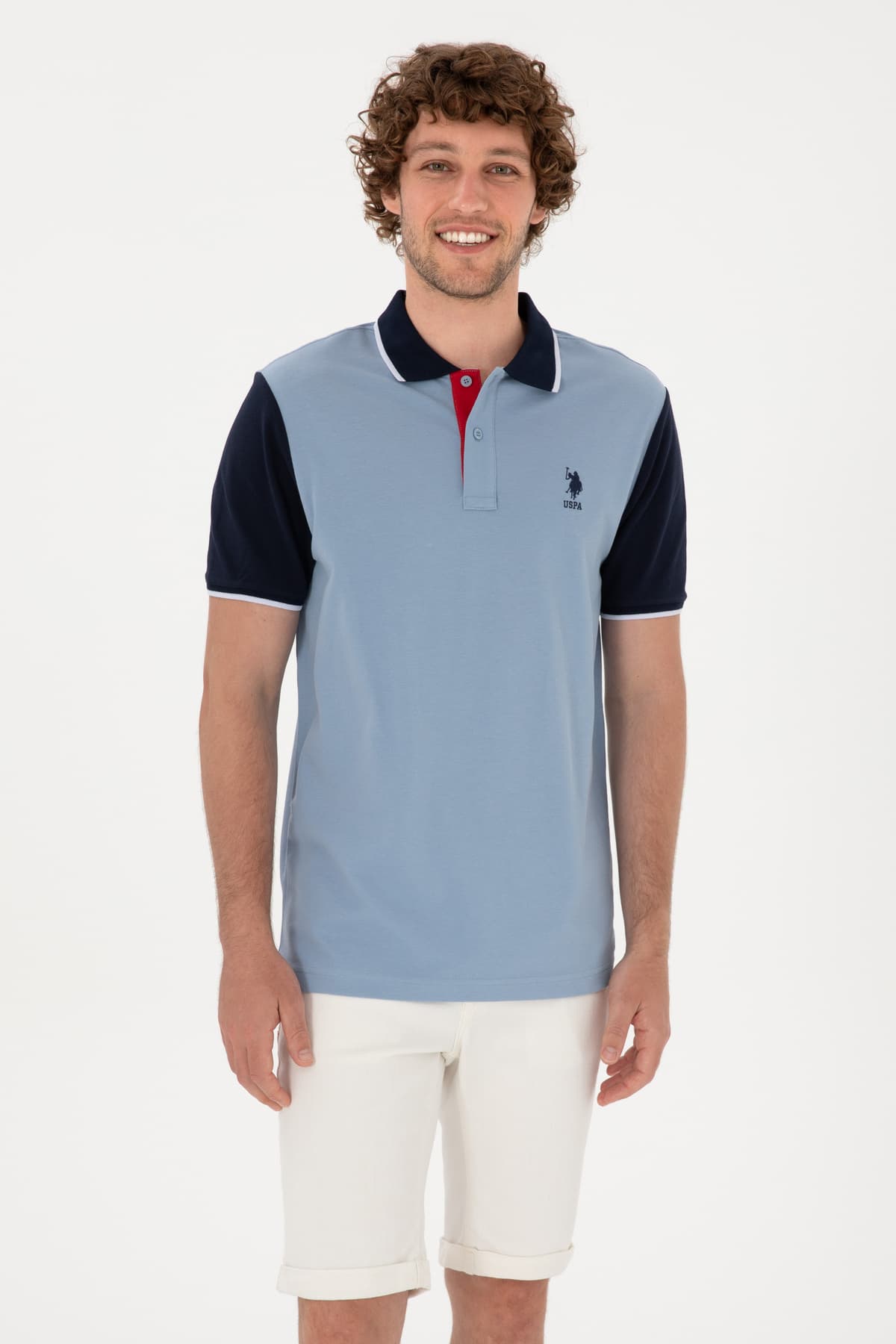 تیشرت مردانه U.S. Polo Assn. فیت معمولی یقه پولو آبی مدل 50306871-VR036 تیشرت مردانه U.S. Polo Assn. فیت معمولی یقه پولو آبی مدل 50306871-VR036