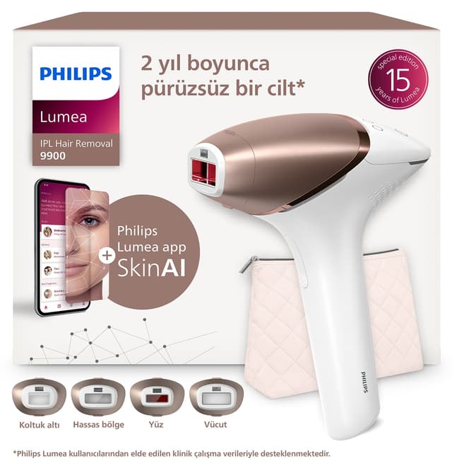 دستگاه مو زدایی IPL Philips Lumea سری 9900 SkinAI با 4 هد مدل BRI951/03 دستگاه مو زدایی IPL Philips Lumea سری 9900 SkinAI با 4 هد مدل BRI951/03