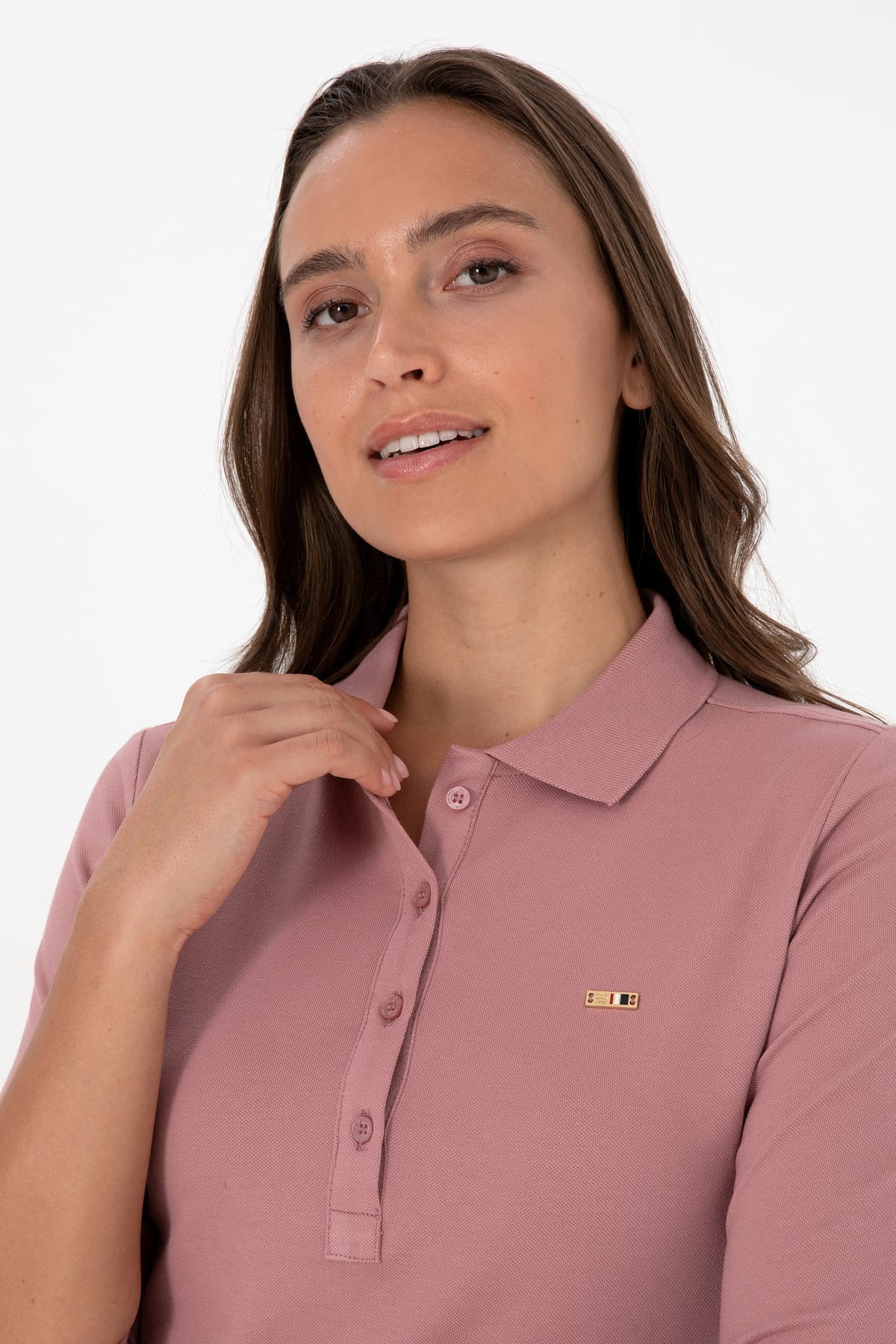 سویشرت زنانه U.S. Polo Assn. یقه پولو ساده صورتی چرک مدل 50313593-VR221 سویشرت زنانه U.S. Polo Assn. یقه پولو ساده صورتی چرک مدل 50313593-VR221
