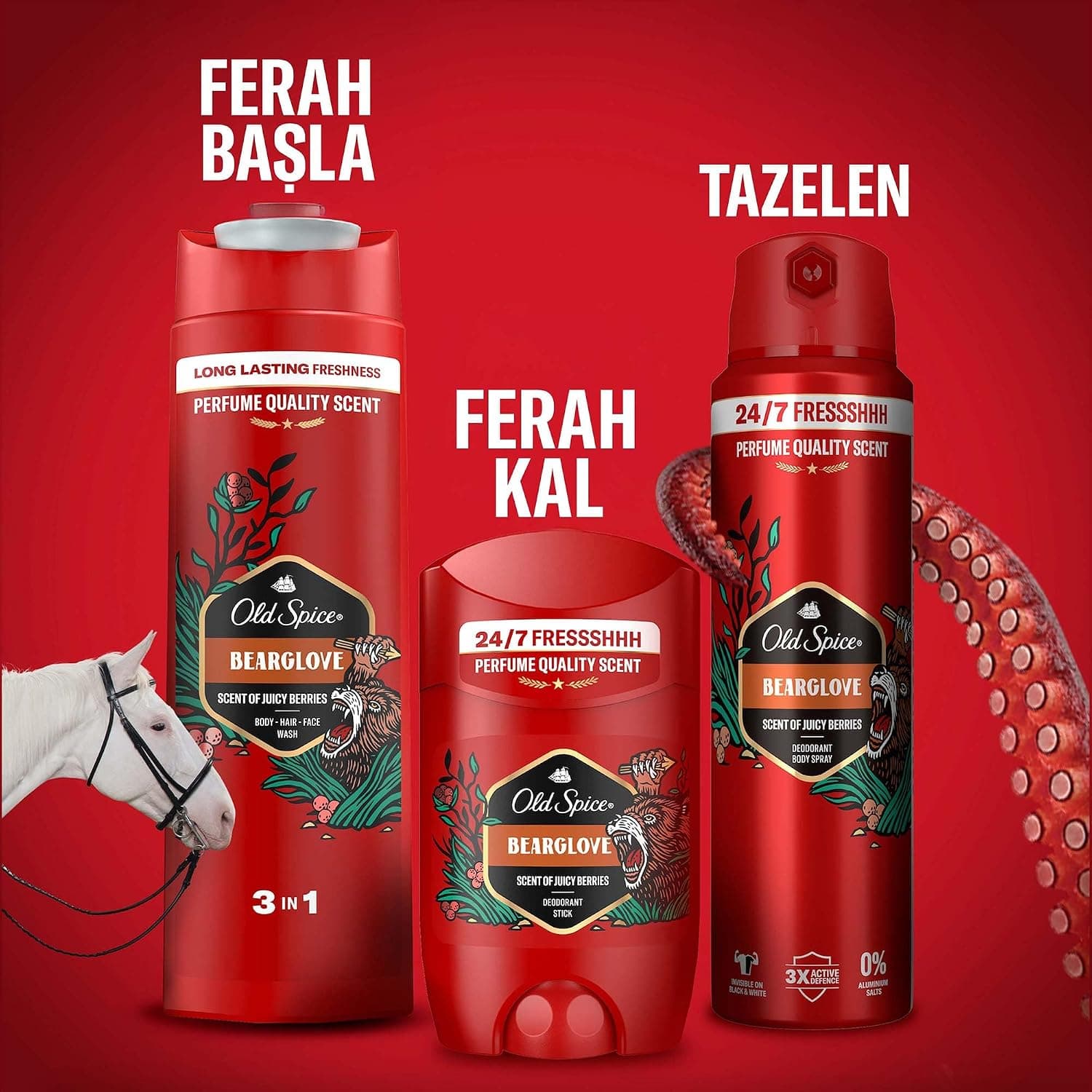 شامپو و ژل دوش مردانه Old Spice Bearglove، 400 ml شامپو و ژل دوش مردانه Old Spice Bearglove، 400 ml
