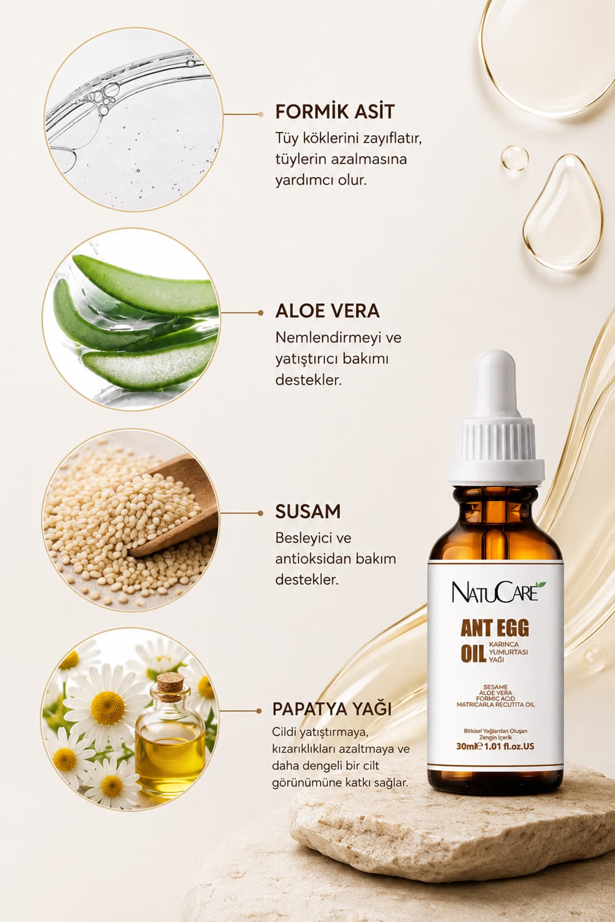 سرم NatuCare کاهشدهنده و برطرفکننده مو با تخم مورچه نمرسان 30ML 2'Lİ SET سرم NatuCare کاهشدهنده و برطرفکننده مو با تخم مورچه نمرسان 30ML 2'Lİ SET
