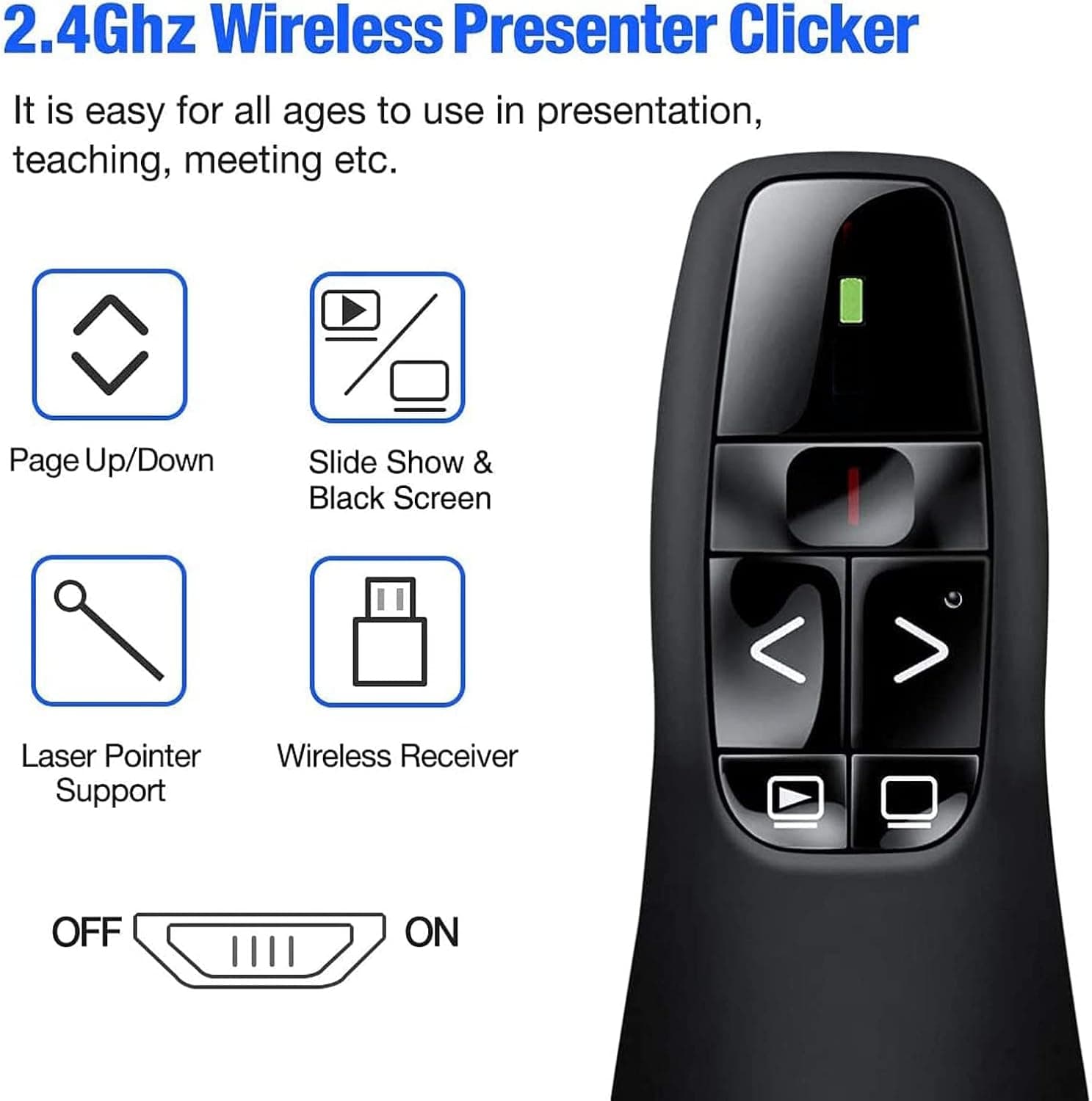 ریموت ارائه بیسیم Gnker برای PowerPoint مدل R400 ریموت ارائه بیسیم Gnker برای PowerPoint مدل R400