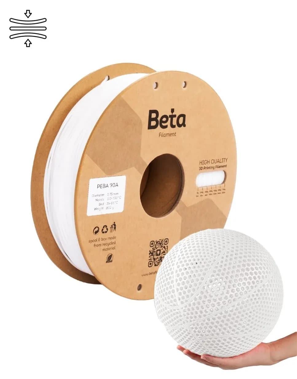 فیلامنت Beta Filament سفید مدل PEBA 90A فیلامنت Beta Filament سفید مدل PEBA 90A