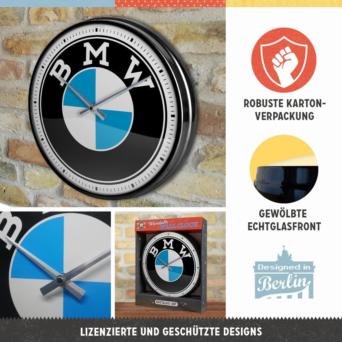 ساعت دیواری Nostalgic-Art رترو با لوگوی BMW طرح وینتیج 31 cm ساعت دیواری Nostalgic-Art رترو با لوگوی BMW طرح وینتیج 31 cm