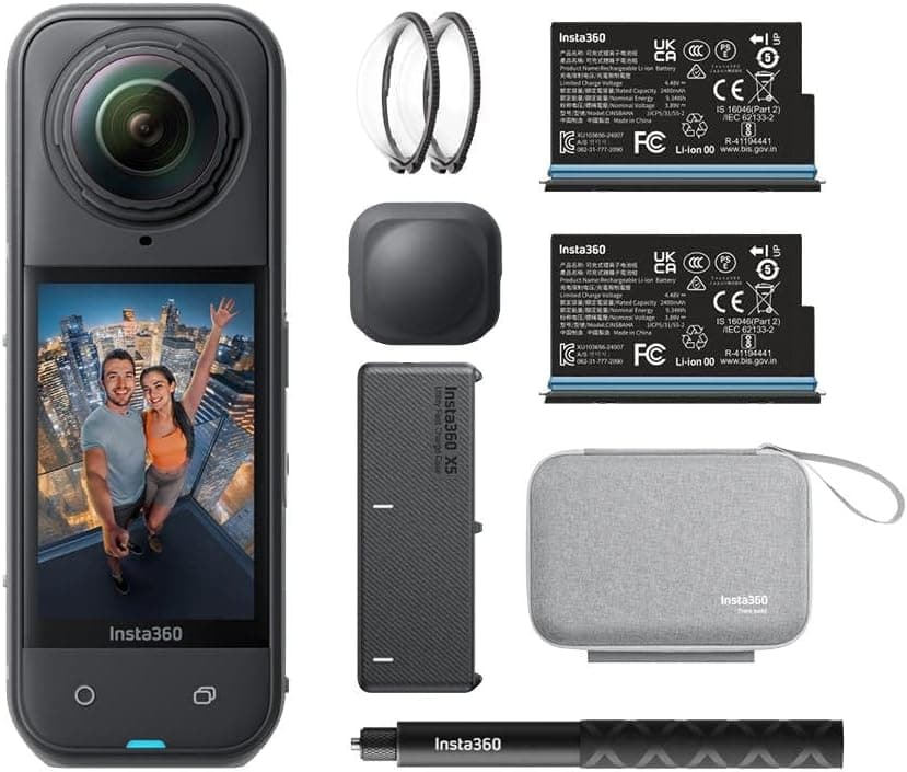 دوربین اکشن 360 درجه Insta360 ضدآب 8K با اثر مونوپاد سلفی نامرئی، لنز قابلتعویض و باتری 3 ساعته، مدل X5 Essentials دوربین اکشن 360 درجه Insta360 ضدآب 8K با اثر مونوپاد سلفی نامرئی، لنز قابلتعویض و باتری 3 ساعته، مدل X5 Essentials