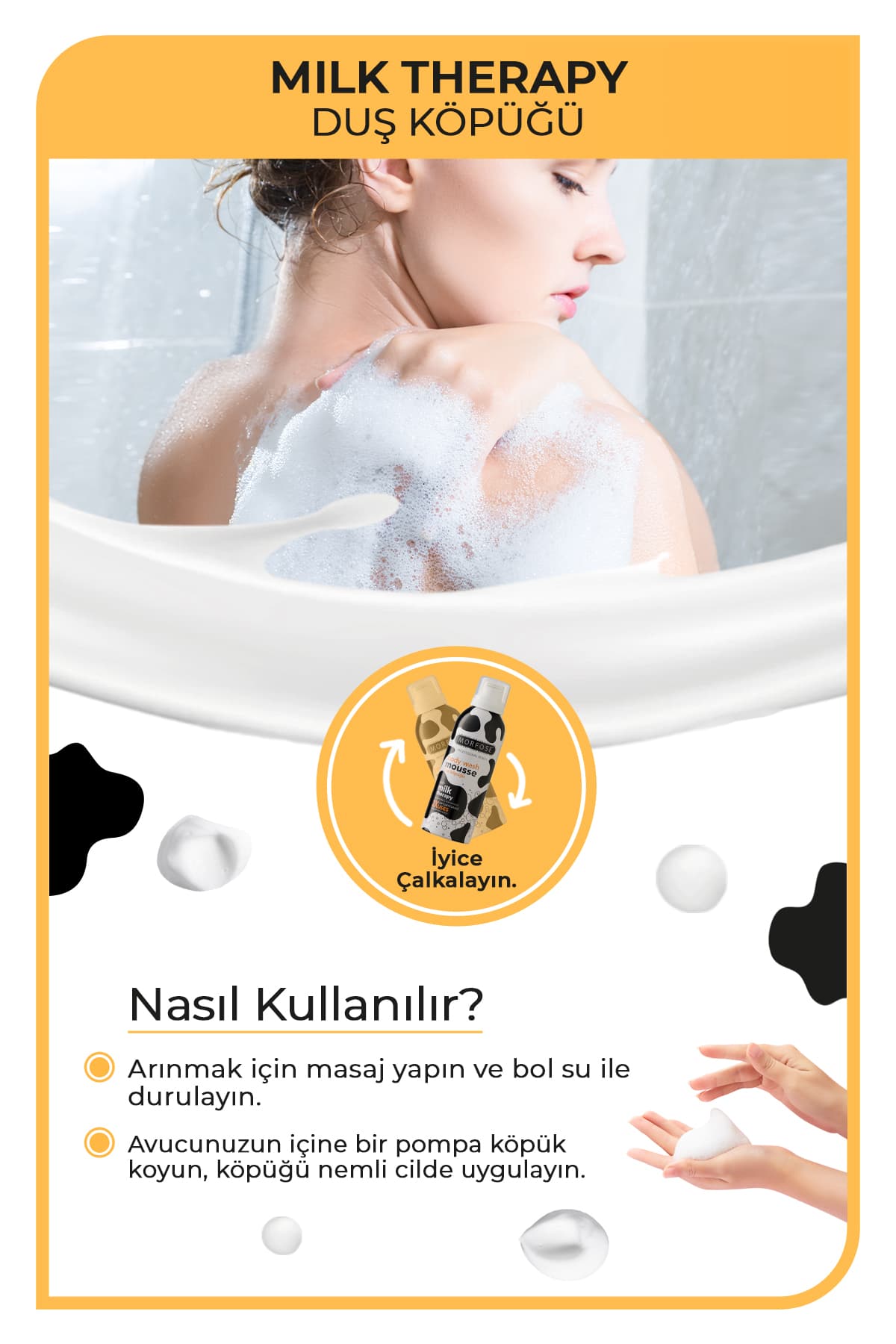 فوم دوش بدن Morfose Milk Therapy حجم 200 ml فوم دوش بدن Morfose Milk Therapy حجم 200 ml