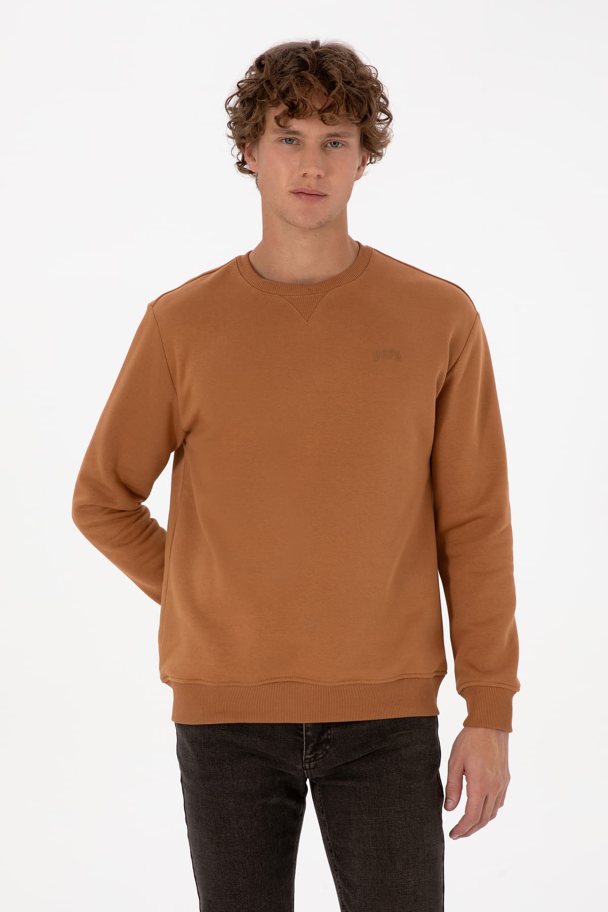 سویشرت مردانه U.S. Polo Assn. کامفورتفیت یقه گرد پرزدار شتری Basic مدل 50313757-VR233 سویشرت مردانه U.S. Polo Assn. کامفورتفیت یقه گرد پرزدار شتری Basic مدل 50313757-VR233