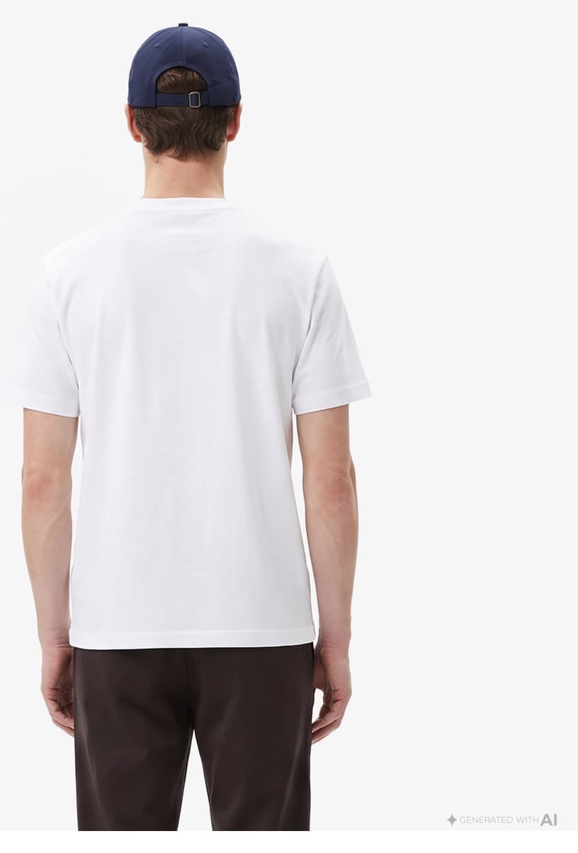 تیشرت مردانه Lacoste فیت کلاسیک یقه گرد سفید تیشرت مردانه Lacoste فیت کلاسیک یقه گرد سفید