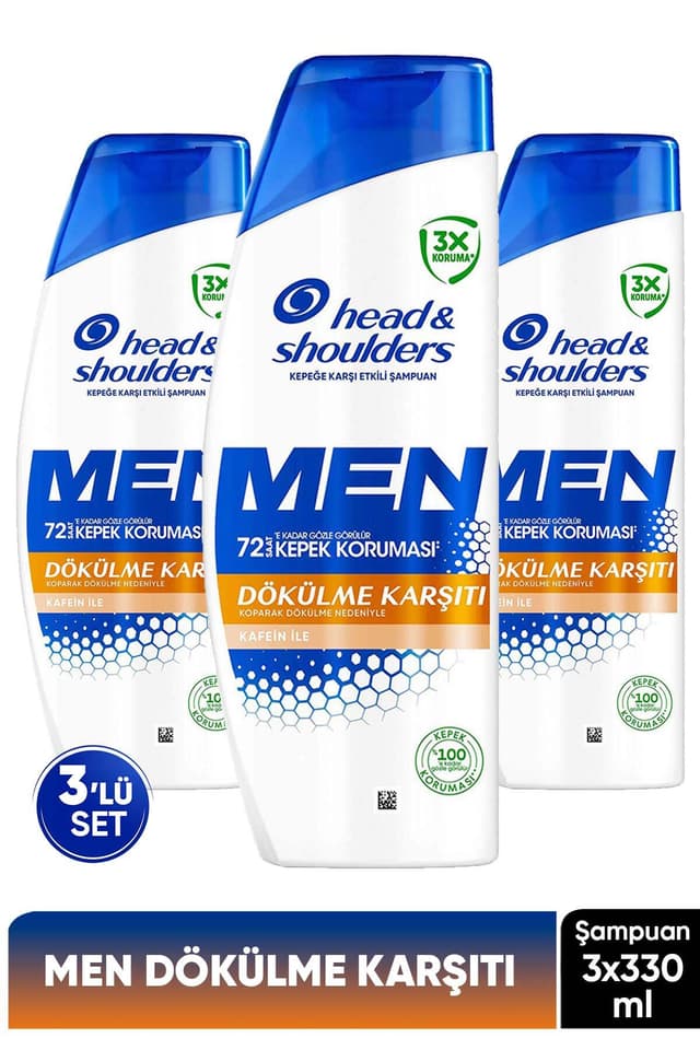 شامپو مردانه Head & Shoulders ضد ریزش و شوره کافئین 330 ml x 3 شامپو مردانه Head & Shoulders ضد ریزش و شوره کافئین 330 ml x 3