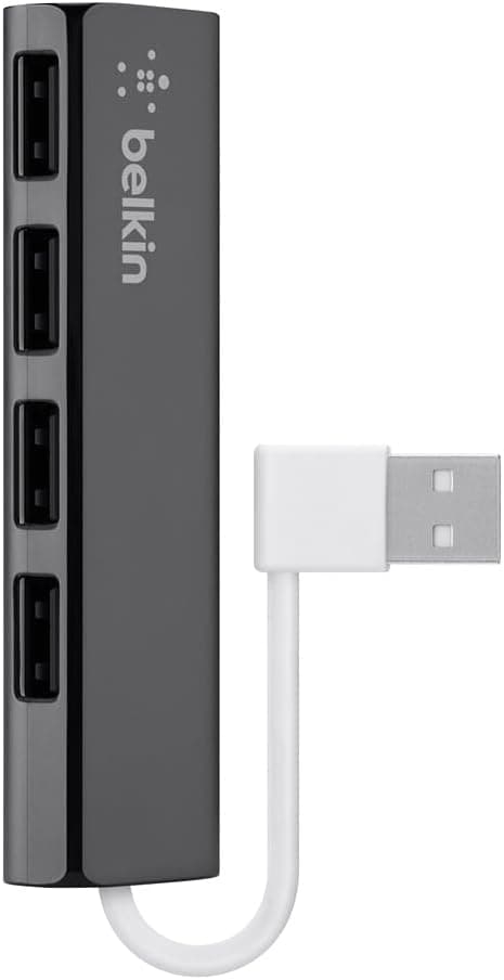 هاب Belkin چهار پورت USB-A، USB 2.0، باریک، مشکی هاب Belkin چهار پورت USB-A، USB 2.0، باریک، مشکی