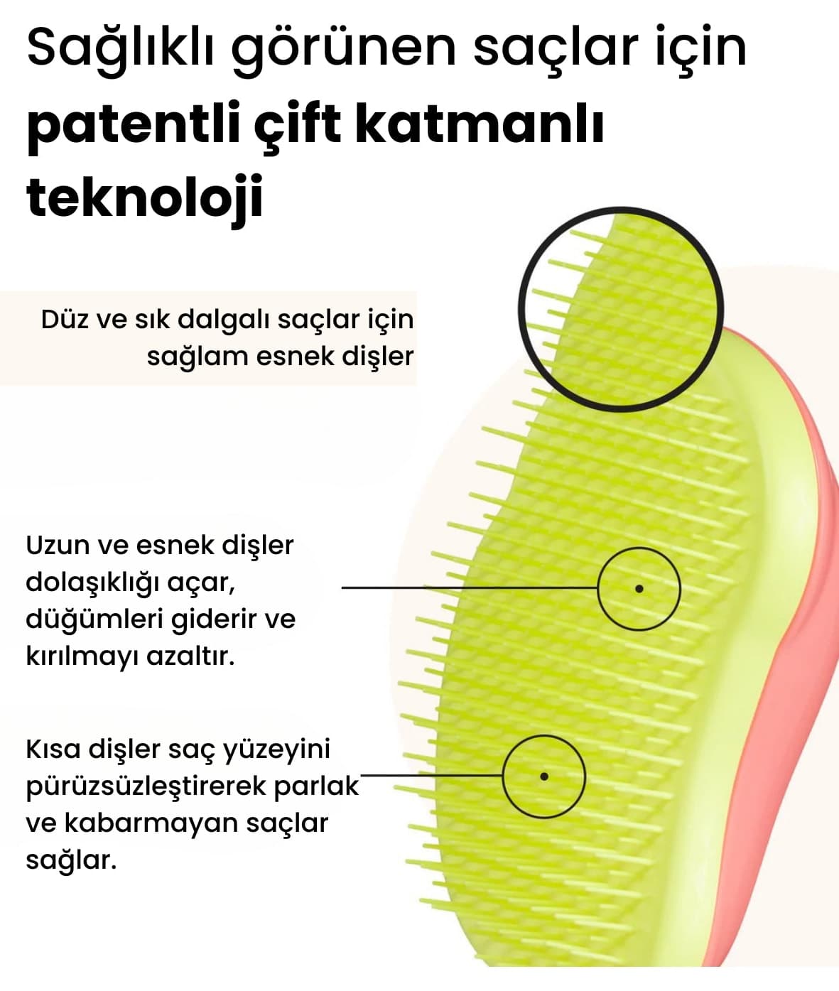 برس مو Tangle Teezer Original برای موهای صاف و فر صورتی سالمونی زرد برس مو Tangle Teezer Original برای موهای صاف و فر صورتی سالمونی زرد