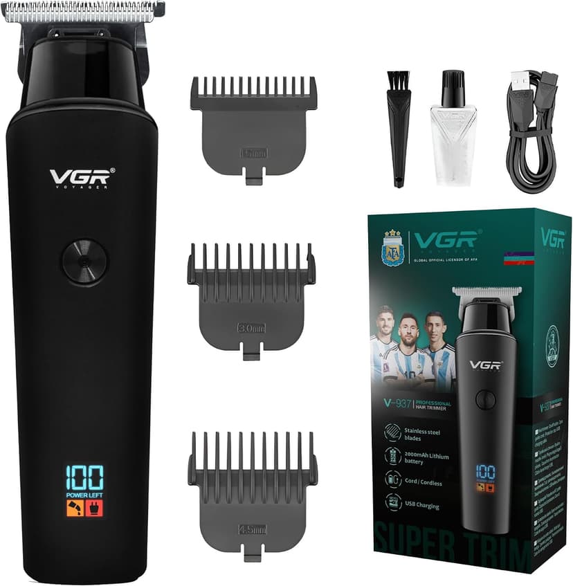 ماشین اصلاح موی حرفهای VGR سیمی و بیسیم مشکی مدل V-937 ماشین اصلاح موی حرفهای VGR سیمی و بیسیم مشکی مدل V-937