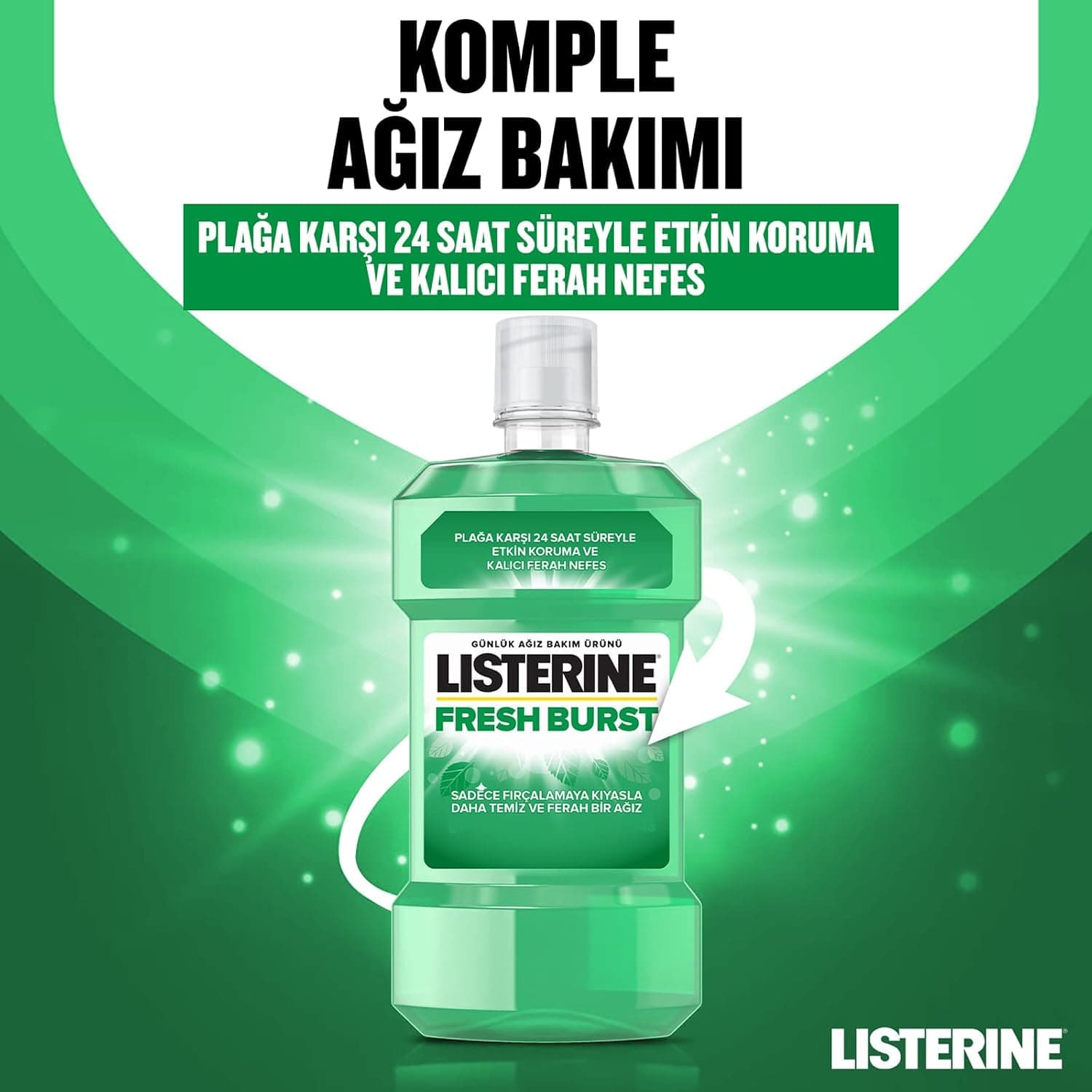 محصول مراقبت از دهان Listerine Fresh Burst با فرمول ضدباکتری مقابلهکننده با تشکیل پلاک 250ml محصول مراقبت از دهان Listerine Fresh Burst با فرمول ضدباکتری مقابلهکننده با تشکیل پلاک 250ml