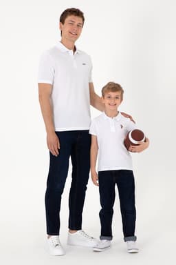 تیشرت مردانه یقه پولو U.S. Polo Assn. سفید فیت معمولی مدل 50306007-VR013