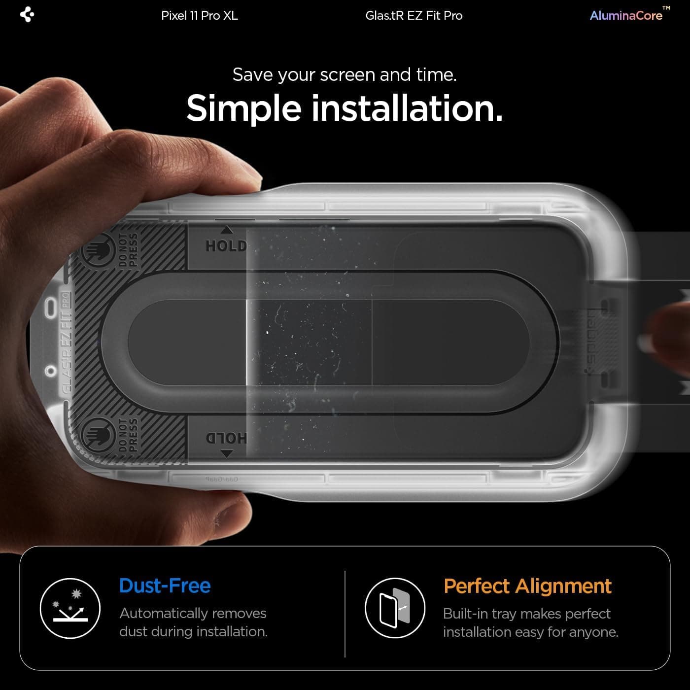 محافظ صفحه نمایش Spigen GLAStR EZ Fit Pro برای Pixel 11 Pro XL با سختی 10H+ 2 Pack محافظ صفحه نمایش Spigen GLAStR EZ Fit Pro برای Pixel 11 Pro XL با سختی 10H+ 2 Pack