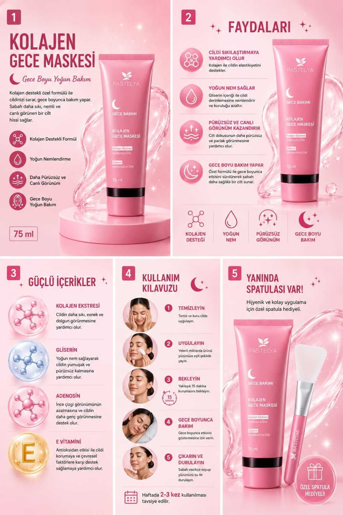 ماسک صورت ژلی کلاژن قابللایهبرداری Pastelya 75 ml ماسک صورت ژلی کلاژن قابللایهبرداری Pastelya 75 ml