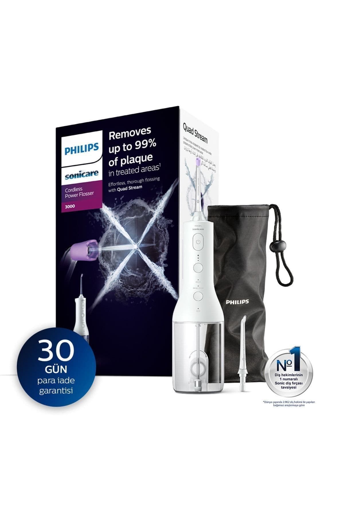 دستگاه شستوشوی بیندندانی شارژی Philips Sonicare سری 3000 مدل Hx3806/31 دستگاه شستوشوی بیندندانی شارژی Philips Sonicare سری 3000 مدل Hx3806/31