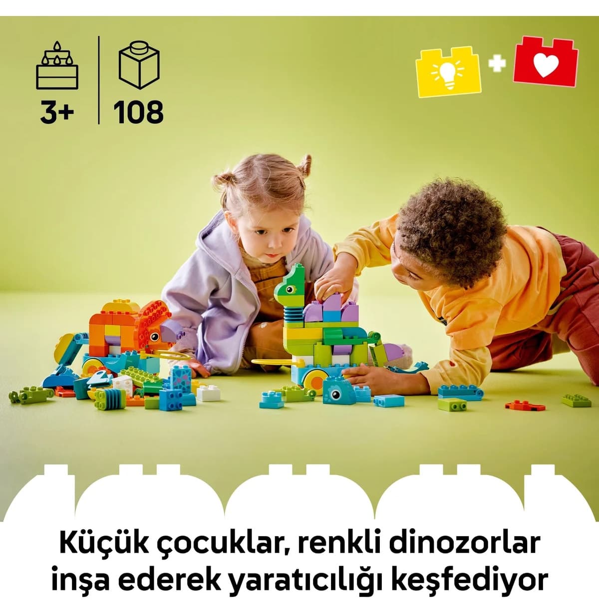 لگو DUPLO دایناسورهای چرخدار ۳ در ۱ مدل 10451 ۱۰۸ قطعه لگو DUPLO دایناسورهای چرخدار ۳ در ۱ مدل 10451 ۱۰۸ قطعه