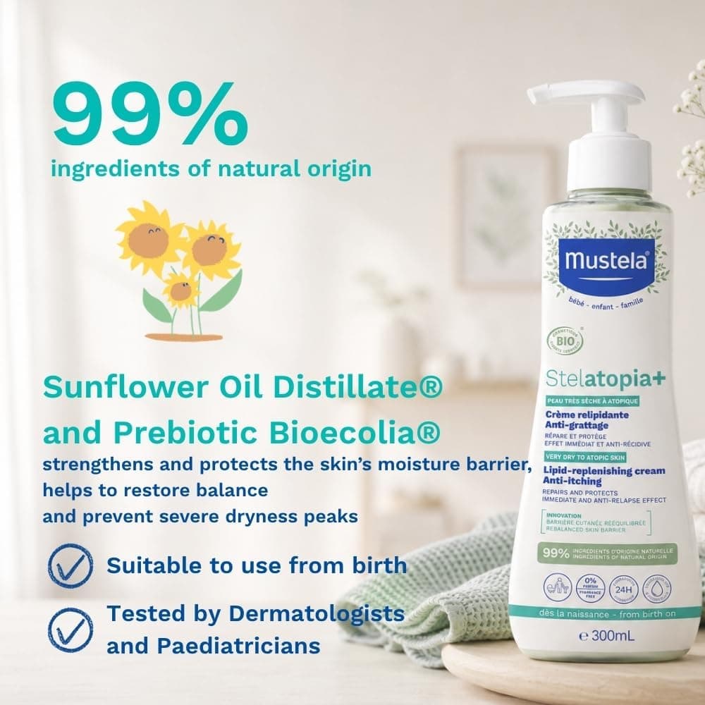 کرم بازسازیکننده سد پوستی Mustela مدل Stelatopia 300ml کرم بازسازیکننده سد پوستی Mustela مدل Stelatopia 300ml