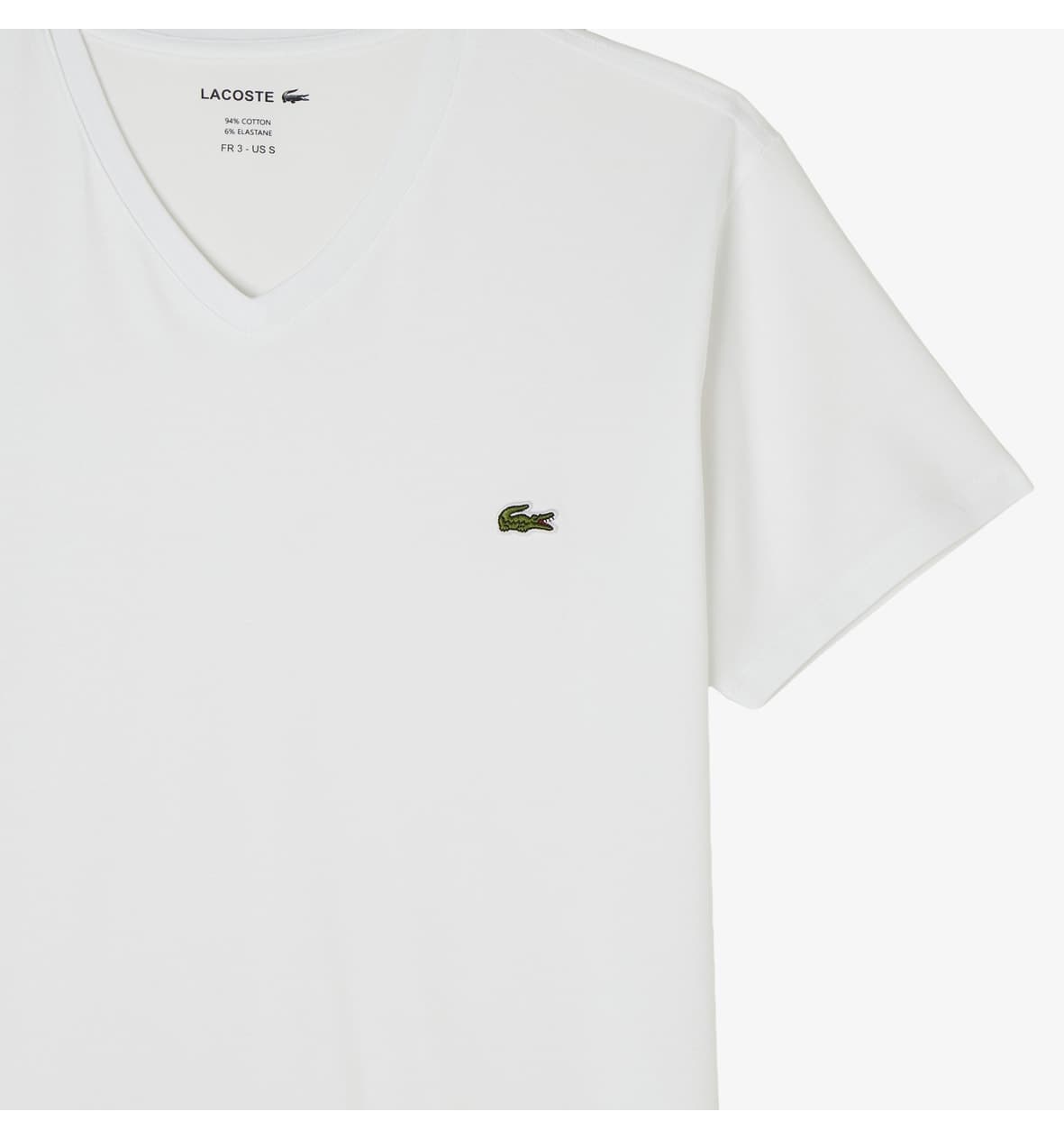 تیشرت مردانه Lacoste فیت اسلیم یقه هفت سفید تیشرت مردانه Lacoste فیت اسلیم یقه هفت سفید