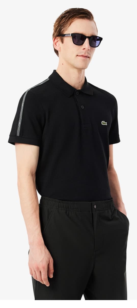 پولوشرت مردانه Lacoste فیت معمولی مشکی پولوشرت مردانه Lacoste فیت معمولی مشکی