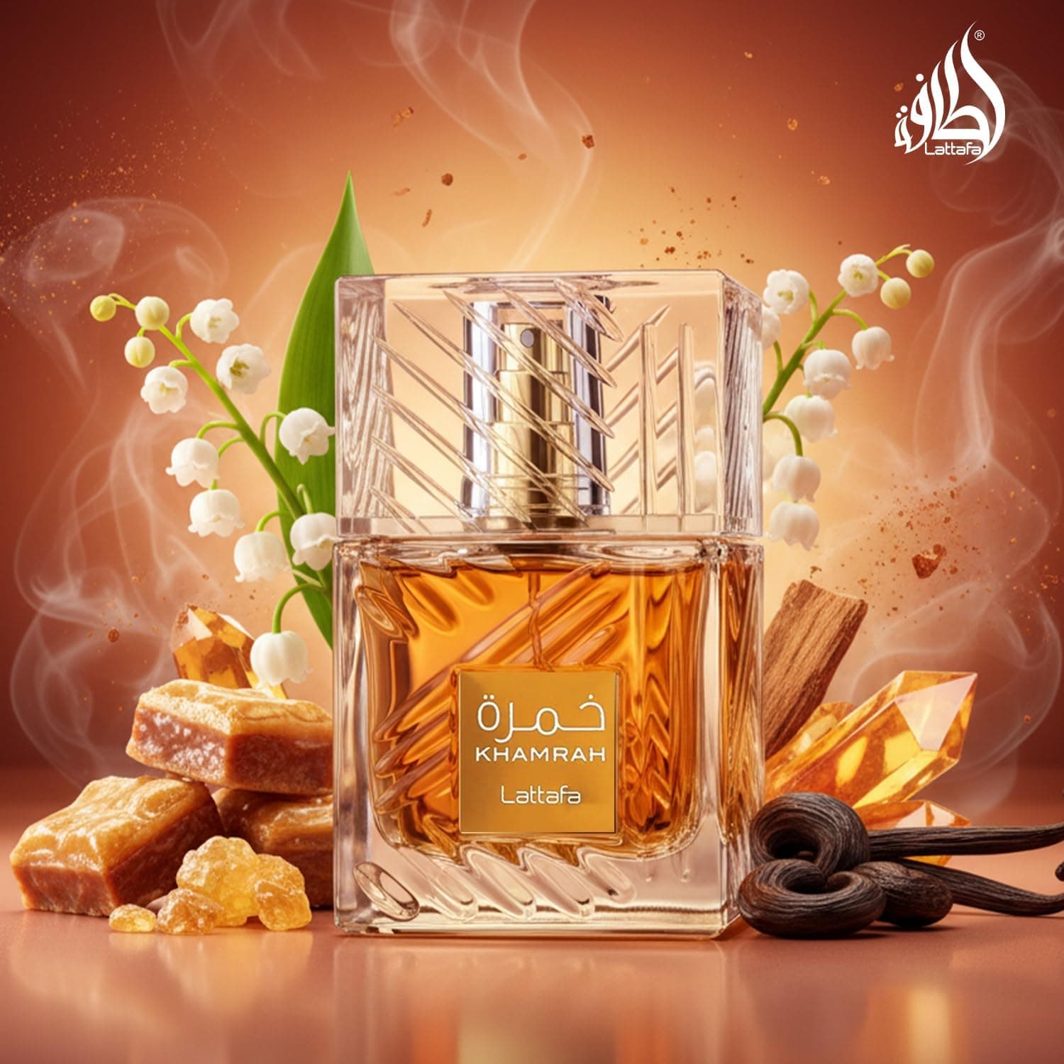 عطر یونیسکس Lattafa ادو پرفیوم مدل Khamrah 100ml عطر یونیسکس Lattafa ادو پرفیوم مدل Khamrah 100ml