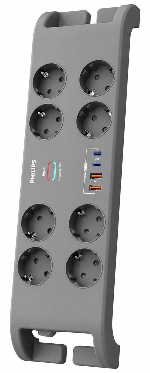 چندراهی برق محافظدار 8 خانه Philips با 2x USB-A 18W و 2x USB-C 20W، کابل 2m، مشکی مدل SPN8180GA چندراهی برق محافظدار 8 خانه Philips با 2x USB-A 18W و 2x USB-C 20W، کابل 2m، مشکی مدل SPN8180GA