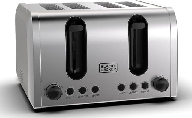 توستر ۴ تکه BLACK+DECKER نقرهای با ۶ سطح برشتهسازی مدل ET444-B5 توستر ۴ تکه BLACK+DECKER نقرهای با ۶ سطح برشتهسازی مدل ET444-B5