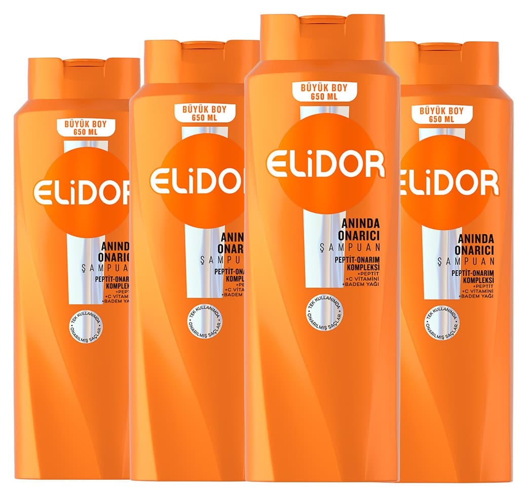 شامپو مراقبت از مو Elidor ترمیم فوری 650 ml x4 شامپو مراقبت از مو Elidor ترمیم فوری 650 ml x4