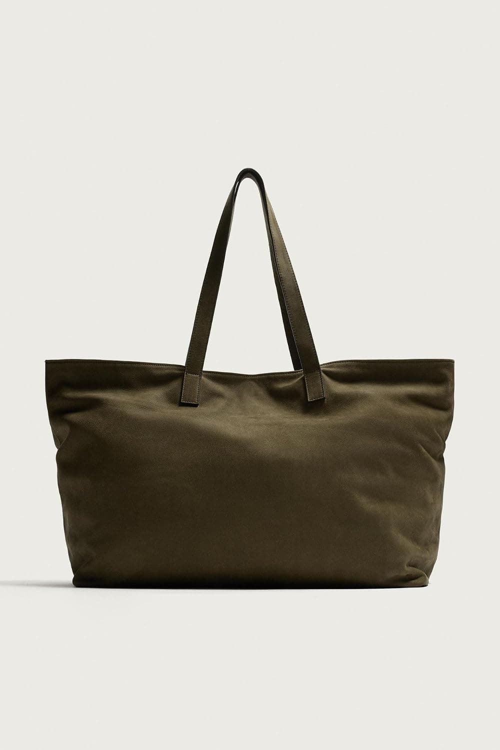 کیف توت زنانه Zara چرمی سبز خاکی سایز استاندارد کیف توت زنانه Zara چرمی سبز خاکی سایز استاندارد