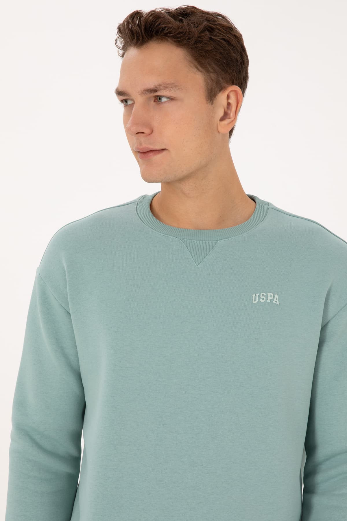 سوئیشرت مردانه U.S. Polo Assn. فیت راحت یقه گرد شاردونه نعنایی بیسیک مدل 50313757-VR090 سوئیشرت مردانه U.S. Polo Assn. فیت راحت یقه گرد شاردونه نعنایی بیسیک مدل 50313757-VR090