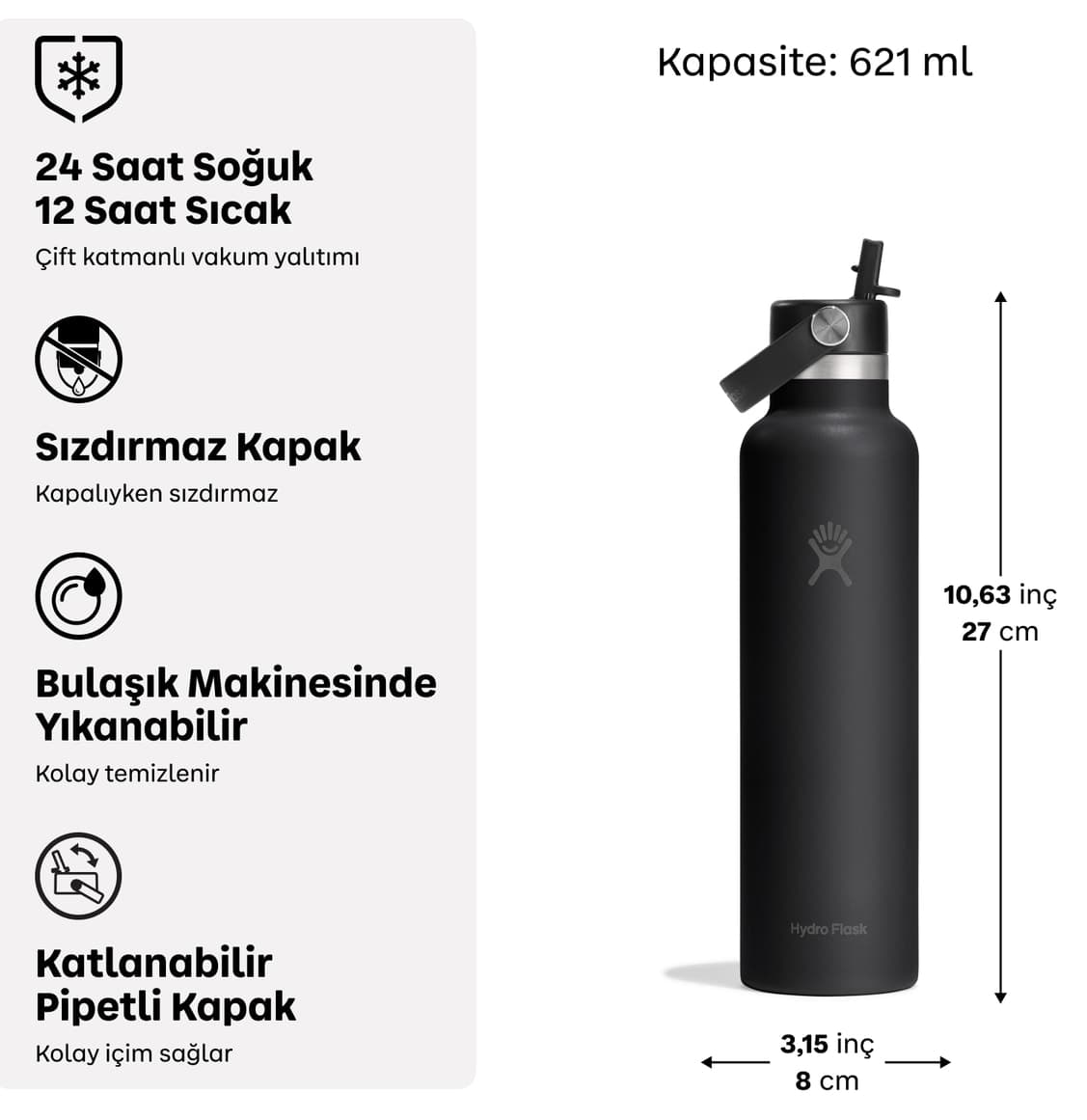 ترموس Hydro Flask Standard با درب پیپتی 621 ml (21 Oz) آبی سرف ترموس Hydro Flask Standard با درب پیپتی 621 ml (21 Oz) آبی سرف