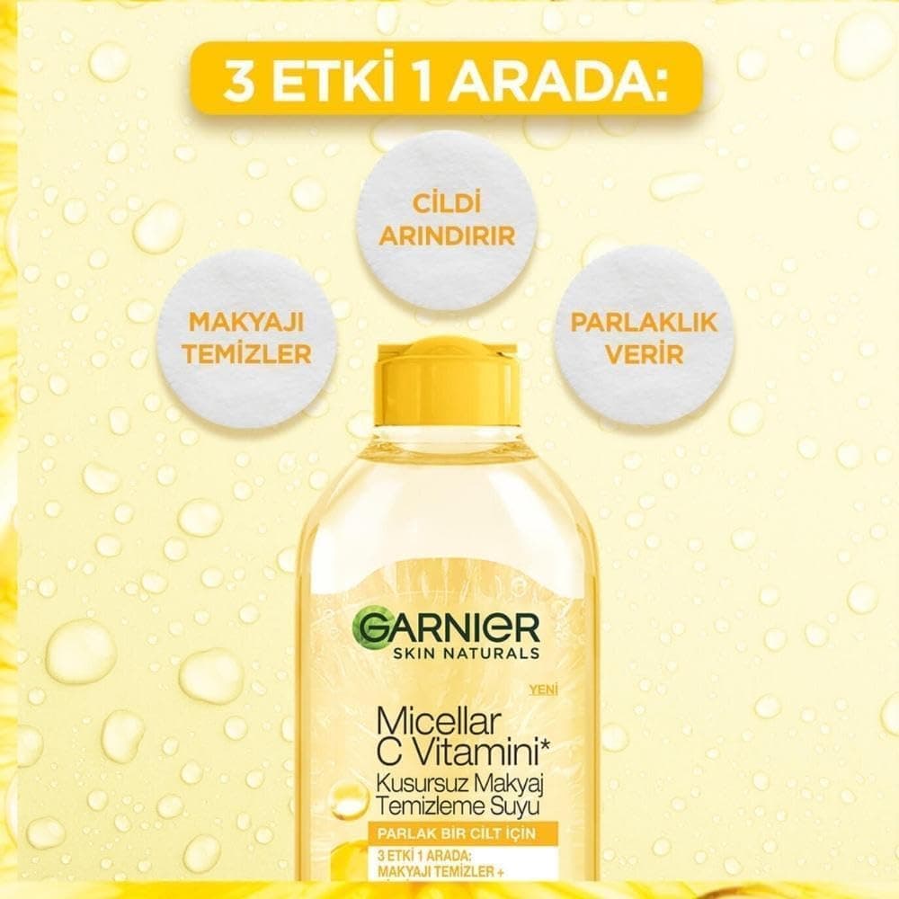 محلول پاک کننده آرایش Garnier Micellar با ویتامین C 400 ml محلول پاک کننده آرایش Garnier Micellar با ویتامین C 400 ml