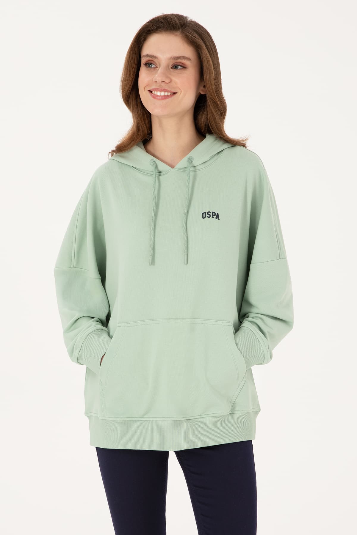 سوئیشرت زنانه U.S. Polo Assn. کاپوشوندار سبز آبی بیسیک مدل 50297324-VR048 سوئیشرت زنانه U.S. Polo Assn. کاپوشوندار سبز آبی بیسیک مدل 50297324-VR048