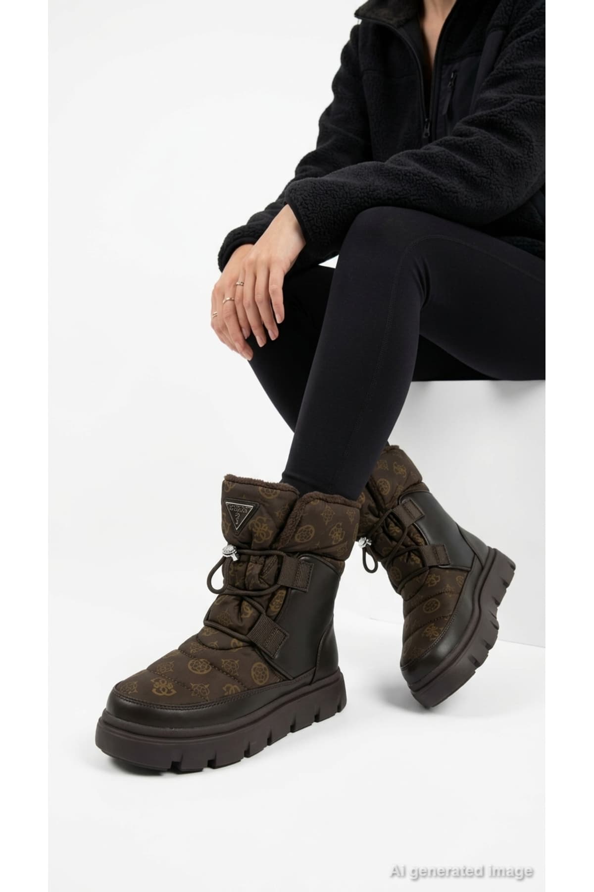 بوت زنانه Guess بنددار کف ضخیم ساق مچی نوک گرد مدل FLFMABFAL10 بوت زنانه Guess بنددار کف ضخیم ساق مچی نوک گرد مدل FLFMABFAL10