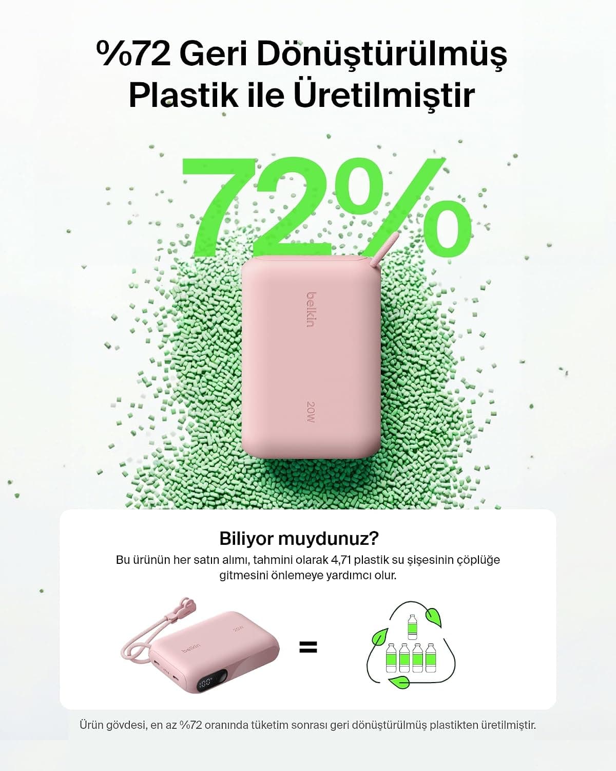 پاوربانک Belkin با نمایشگر دیجیتال باتری صورتی مدل BoostCharge 10000 mAh پاوربانک Belkin با نمایشگر دیجیتال باتری صورتی مدل BoostCharge 10000 mAh